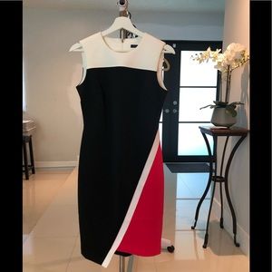 Black and White Midi Dress